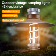 Load image into Gallery viewer, Multifunction Outdoor Retro Atmospheric Camping Light With Removable Lampshade Waterproof LED Flashlight With Hand Cord USB Charging