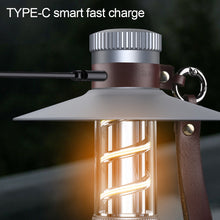 Load image into Gallery viewer, Multifunction Outdoor Retro Atmospheric Camping Light With Removable Lampshade Waterproof LED Flashlight With Hand Cord USB Charging