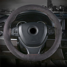 Load image into Gallery viewer, Suede Cowhide DIY Hand Sewn Car Steering Wheel Cover Steering-wheel Fashion Non-slip 38cm//15inch