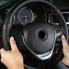 Load image into Gallery viewer, 38cm Soft Leather DIY Car Steering Wheel Cover Steering Braid Wheel Cover Cubre Anti-Slip Auto Car Wheel Cover Interior Accessories