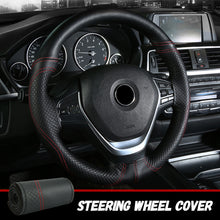 Load image into Gallery viewer, 38cm Soft Leather DIY Car Steering Wheel Cover Steering Braid Wheel Cover Cubre Anti-Slip Auto Car Wheel Cover Interior Accessories