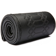 Load image into Gallery viewer, Car Steering Wheel Cover Genuine Leather DIY Hand Sewn Embossed Cowhide Steering Wheel Wrap Braid With Needle Thread 38cm