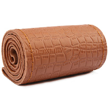 Load image into Gallery viewer, DIY Car Steering Wheel Cover Genuine Leather Embossed Cowhide Steering Wheel Wrap Braid With Needle Thread 38cm