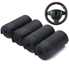 Load image into Gallery viewer, DIY Soft Genuine Leather Car Steering Wheel Covers Braid With Needle And Thread Auto Interior Accessories 38cm