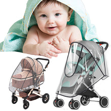 Load image into Gallery viewer, EVA Baby Stroller Rain Cover Waterproof Pram Wind Dust Shield Transparent Zipper Open For Pushchairs Raincoat Baby Stroller Accessories