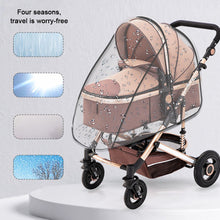 Load image into Gallery viewer, EVA Baby Stroller Rain Cover Waterproof Pram Wind Dust Shield Transparent Zipper Open For Pushchairs Raincoat Baby Stroller Accessories