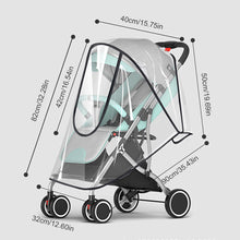Load image into Gallery viewer, EVA Baby Stroller Rain Cover Waterproof Pram Wind Dust Shield Transparent Zipper Open For Pushchairs Raincoat Baby Stroller Accessories