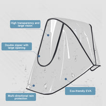 Load image into Gallery viewer, EVA Baby Stroller Rain Cover Waterproof Pram Wind Dust Shield Transparent Zipper Open For Pushchairs Raincoat Baby Stroller Accessories