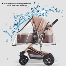 Load image into Gallery viewer, EVA Baby Stroller Rain Cover Waterproof Pram Wind Dust Shield Transparent Zipper Open For Pushchairs Raincoat Baby Stroller Accessories
