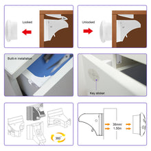 Load image into Gallery viewer, Magnetic Children Safety Lock Built-in Invisible Punch Free Drawer Cabinet Door Lock Kids Security Drawer Anti-opening Latch Baby Protection