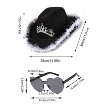 Load image into Gallery viewer, Feather Western Cowboy Hat Scarf Set Glasses British Retro Jazz Hat Theme Party Halloween Carnival Hat Costume Headwear