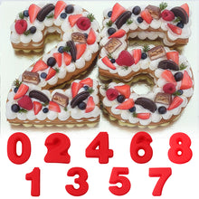 Load image into Gallery viewer, 10 Inch 0-9 Numbers Cake Mold Cake Decorating Tools Silicone Cake Pan Number Cake Molds DIY Birthday Cake Pastry Bakery Accessories