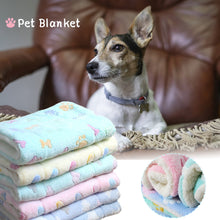Load image into Gallery viewer, Pet Warm Fleece Mat Small Large Paw Print Cat Dog Puppy Soft Blanket Bed Pillow Cushion