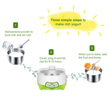 Load image into Gallery viewer, 1.2L Mini Automatic Yogurt Maker Machine with Constant Temperature Household DIY Yogurt Tools Kitchen Appliances Stainless Steel Tank