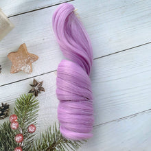 Load image into Gallery viewer, Ponytail Cotton Doll Chemical Fiber Wig Chemical Fiber Clamping BJD SD Doll Hair 20cm Purple Doll Long Curly Hair Ponytail