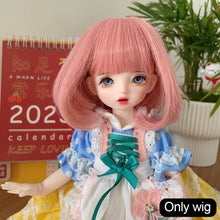 Load image into Gallery viewer, 1/6 BJD Dolls Short Long Hair High Temperature Fiber Soft Silk Doll Wig Colorful Wig Multi-color Doll's Accessories