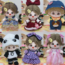 Load image into Gallery viewer, 20CM Cotton Doll Rompers Cartoon Plush Doll Replacement Outfit Playing House Accessories Mini Clothes