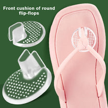 Load image into Gallery viewer, Small Round Dot Anti Slip Clip Foot Flip Flop GEL Transparent Anti Wear Front Half Cushion Clip Foot High Heels Herringbone Style Foot Pad