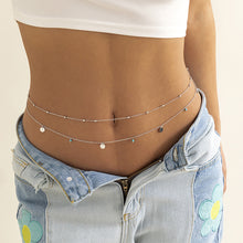 Load image into Gallery viewer, Fashion Sexy Imitation Rhinestone Metal Chain Waist Chain Women Summer Beach Body Chain Boho Beach Waist Chain Jewelry