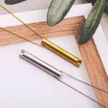 Load image into Gallery viewer, Yoga Meditation Whistle Mindfulness Pendant Stainless Steel Engraved Character Anxiety Necklace Adjusting Breath To Relieve Anxiety Necklace
