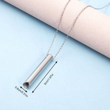 Load image into Gallery viewer, Yoga Meditation Whistle Mindfulness Pendant Stainless Steel Engraved Character Anxiety Necklace Adjusting Breath To Relieve Anxiety Necklace