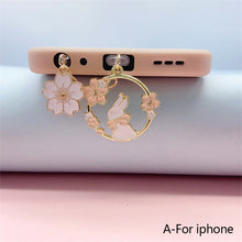 Load image into Gallery viewer, Sakura Rabbit Dust Plug Charm Kawaii Phone Anti Dust Cap Cute Charge Port Plug For iPhone Type C Dust Protection Stopper