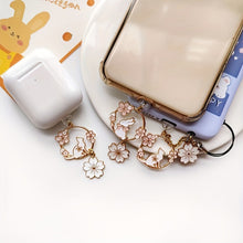 Load image into Gallery viewer, Sakura Rabbit Dust Plug Charm Kawaii Phone Anti Dust Cap Cute Charge Port Plug For iPhone Type C Dust Protection Stopper