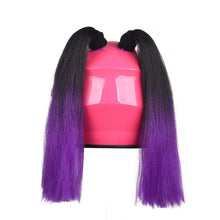 Load image into Gallery viewer, 2Pcs Motorcycle Helmet Braids Wig Woman Lady Loose Wig Ponytail Braid Motorbike Helmet Pigtails Decoration For Women Children