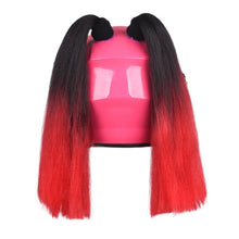 Load image into Gallery viewer, 2Pcs Motorcycle Helmet Braids Wig Woman Lady Loose Wig Ponytail Braid Motorbike Helmet Pigtails Decoration For Women Children