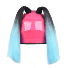 Load image into Gallery viewer, 2Pcs Motorcycle Helmet Braids Wig Woman Lady Loose Wig Ponytail Braid Motorbike Helmet Pigtails Decoration For Women Children