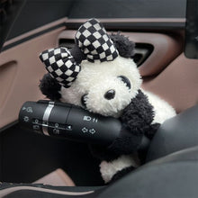 Load image into Gallery viewer, Car Cute Bowknot Panda Wiper Turn Signal Switch Ornaments Plush Decor Doll Auto Interior Accessories