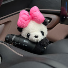 Load image into Gallery viewer, Car Cute Bowknot Panda Wiper Turn Signal Switch Ornaments Plush Decor Doll Auto Interior Accessories
