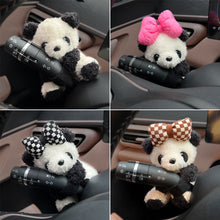 Load image into Gallery viewer, Car Cute Bowknot Panda Wiper Turn Signal Switch Ornaments Plush Decor Doll Auto Interior Accessories