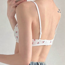 Load image into Gallery viewer, Seamless Girl's Bra Simple Lace Cherry Print Brassier Top Cute Gathered Thin Underwear Breathable Brassier Students Wireless Bralette Beautiful Back Comfortable Lovely Lingerie