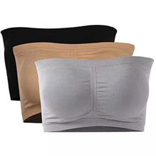 Load image into Gallery viewer, Double Layers Plus-size Strapless Bra Women Thin Mesh Seamless Underwear Wrap Wireless and Breathable Bandeau Removable Padded Line Top
