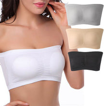 Load image into Gallery viewer, Double Layers Plus-size Strapless Bra Women Thin Mesh Seamless Underwear Wrap Wireless and Breathable Bandeau Removable Padded Line Top