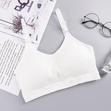 Load image into Gallery viewer, Seamless Bras For Women Ribbed Knit Brassiere Gather Wire Free Breathable Underwear Pure Cotton Sleep Bralette Tube Top