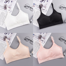 Load image into Gallery viewer, Seamless Bras For Women Ribbed Knit Brassiere Gather Wire Free Breathable Underwear Pure Cotton Sleep Bralette Tube Top
