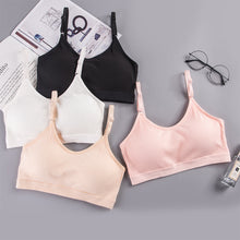 Load image into Gallery viewer, Seamless Bras For Women Ribbed Knit Brassiere Gather Wire Free Breathable Underwear Pure Cotton Sleep Bralette Tube Top