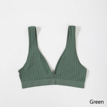 Load image into Gallery viewer, Seamless Bra For Women Deep V Large Size Brassiere Top Female 1/2 Cup Size Underwear Rib Bralette Sexy Plunge Lingerie