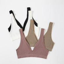 Load image into Gallery viewer, Seamless Bra For Women Deep V Large Size Brassiere Top Female 1/2 Cup Size Underwear Rib Bralette Sexy Plunge Lingerie