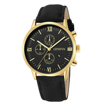 Load image into Gallery viewer, Large Dial Wide Strap Men's Watch Leather Belt Casual Calendar Strap Quartz Watch Fashion Male Wristwatches