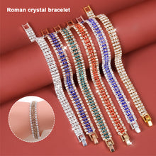 Load image into Gallery viewer, Roman Crystal Bracelet Women's Gold Simple Full Diamond Claw Chain Elegant Fashion Women Bracelet Jewelry Accessories