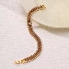 Load image into Gallery viewer, Roman Crystal Bracelet Women's Gold Simple Full Diamond Claw Chain Elegant Fashion Women Bracelet Jewelry Accessories