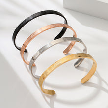 Load image into Gallery viewer, Fashion 6mm Ayatourkursi Sleeve Bracelet with Carved Gold Black Adjustable Opening Bracelet for Men and Women's Gifts