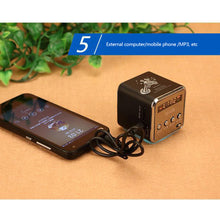 Load image into Gallery viewer, FM Portable Mini Radio Micro Treble Bluetooth Portable Voice For Computer Mobile Phone MP3 Music Support Micro TF card