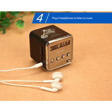 Load image into Gallery viewer, FM Portable Mini Radio Micro Treble Bluetooth Portable Voice For Computer Mobile Phone MP3 Music Support Micro TF card