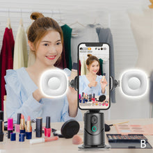 Load image into Gallery viewer, 360 Degree Rotation Auto Face Tracking Phone Holder Stand Foldable Gesture Operation for Mobile Smartphone Vlog Live Streaming