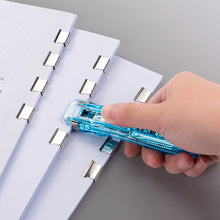 Load image into Gallery viewer, Mini Traceless Reusable Hand Clamp Push Stapler Paper Book File Office School Student Binder Binding Tools Supplies Accessories