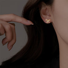 Load image into Gallery viewer, Elegant Bow Knot Earrings for Women Hollow Heart Stud Earrings luxury Fashion Sweet Girl Pierced Ear Jewelry Accessories Delicate Female Gifts